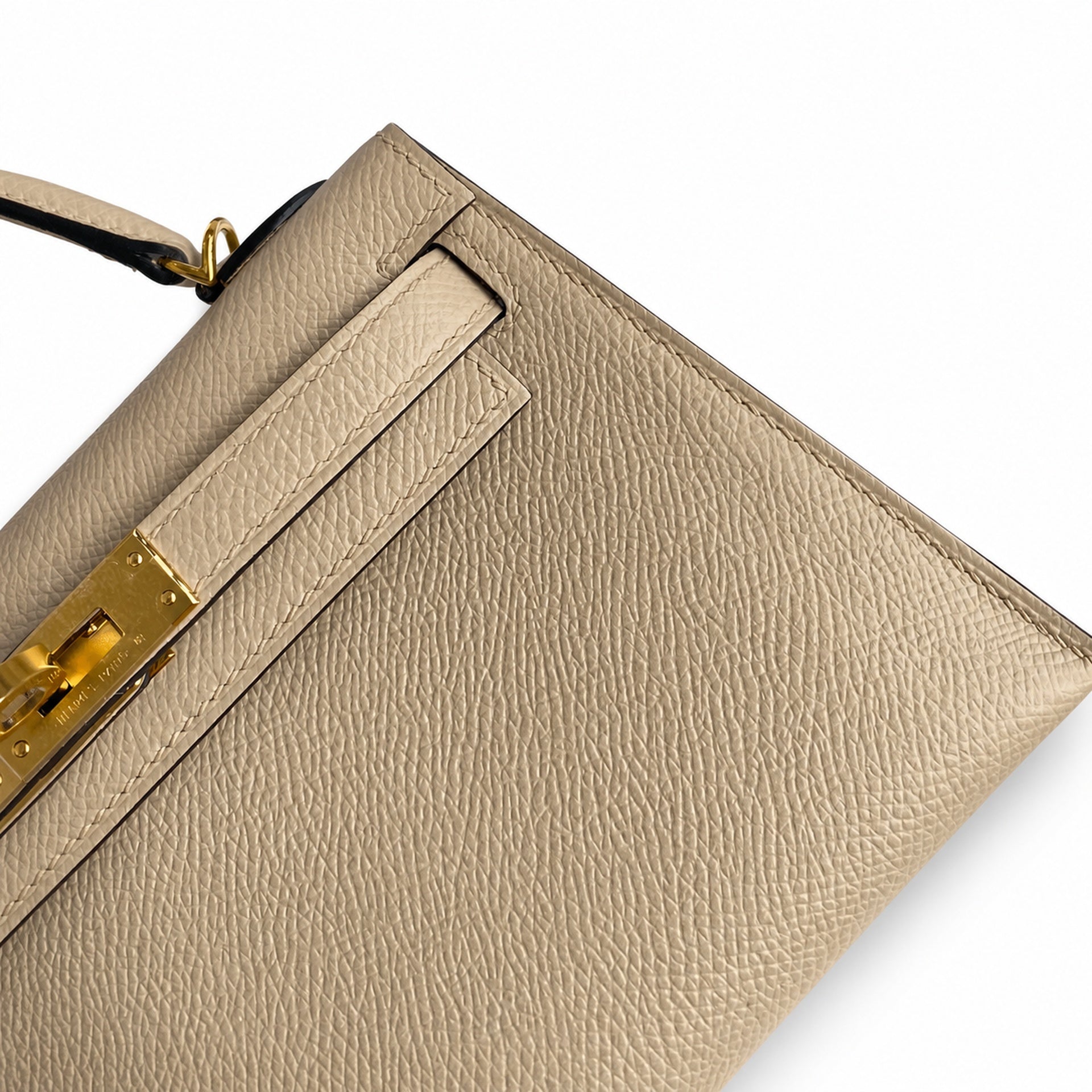 Fully hand-sewn👉Second generation Mini Kelly 19cm imported Epsom leather turtle dove gray gold buckle