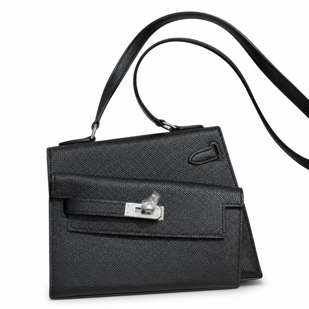 Latest new style 🆕 kelly latest style FW 2022 double-sided kelly epsom leather double-sided irregular design bold change new look more handsome and stylish black silver buckle