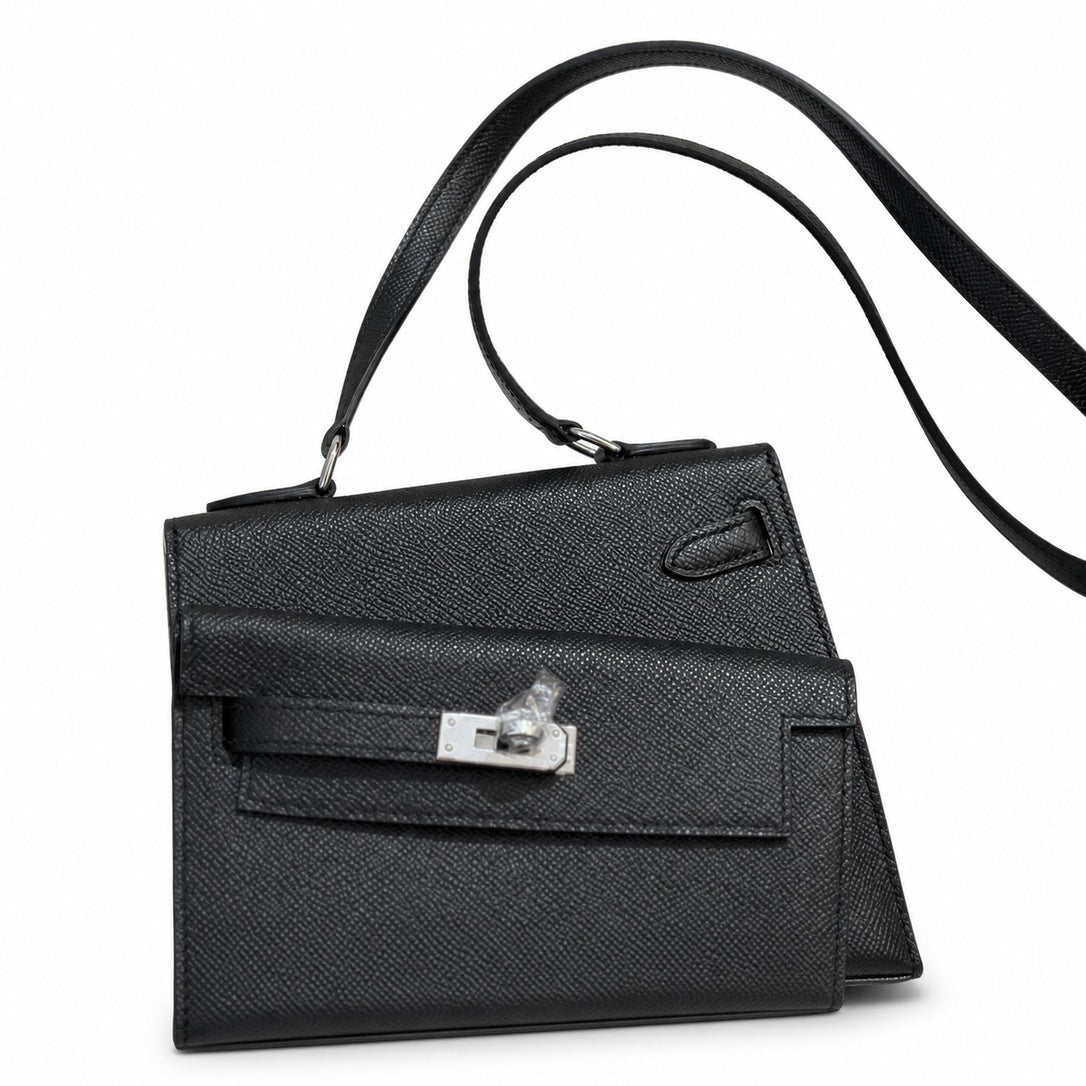 Latest new style 🆕 kelly latest style FW 2022 double-sided kelly epsom leather double-sided irregular design bold change new look more handsome and stylish black silver buckle