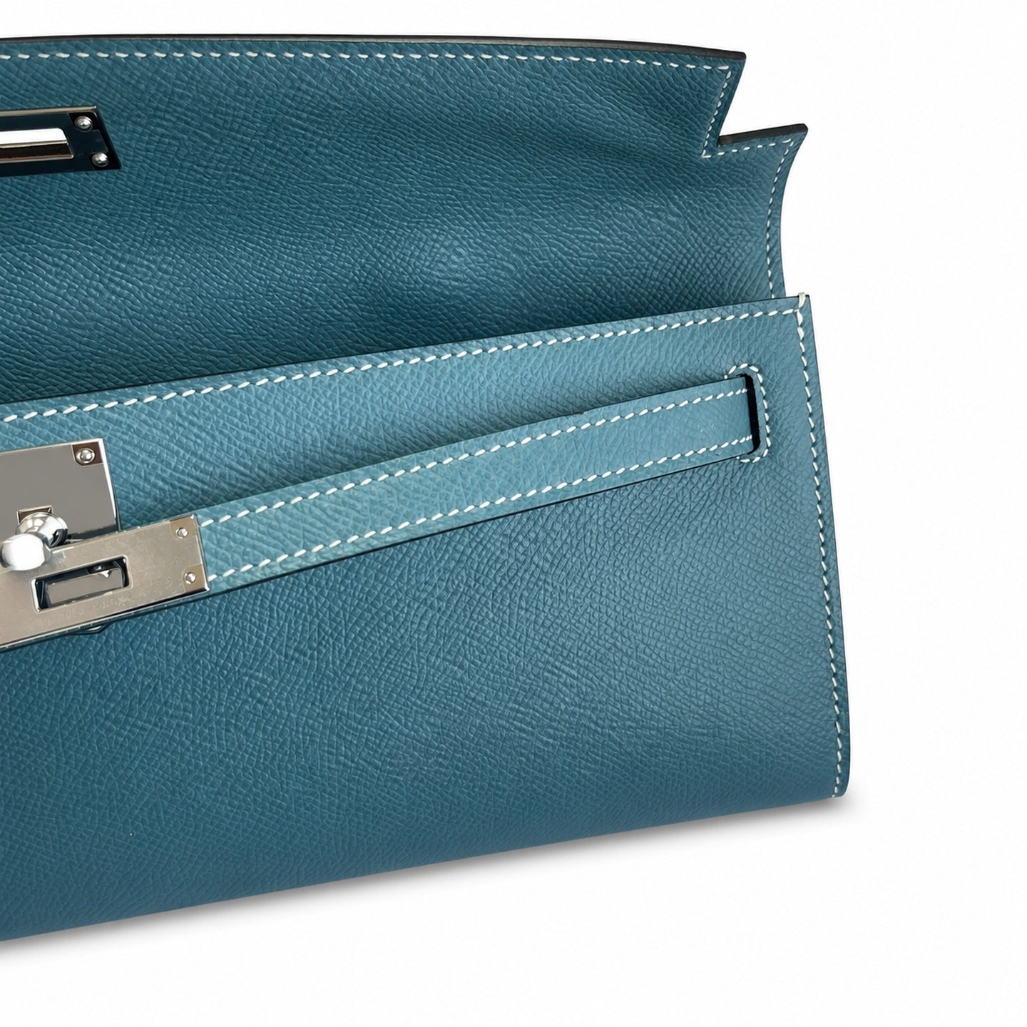Kelly Cut 31 Clutch Epsom Leather Picture Denim Blue