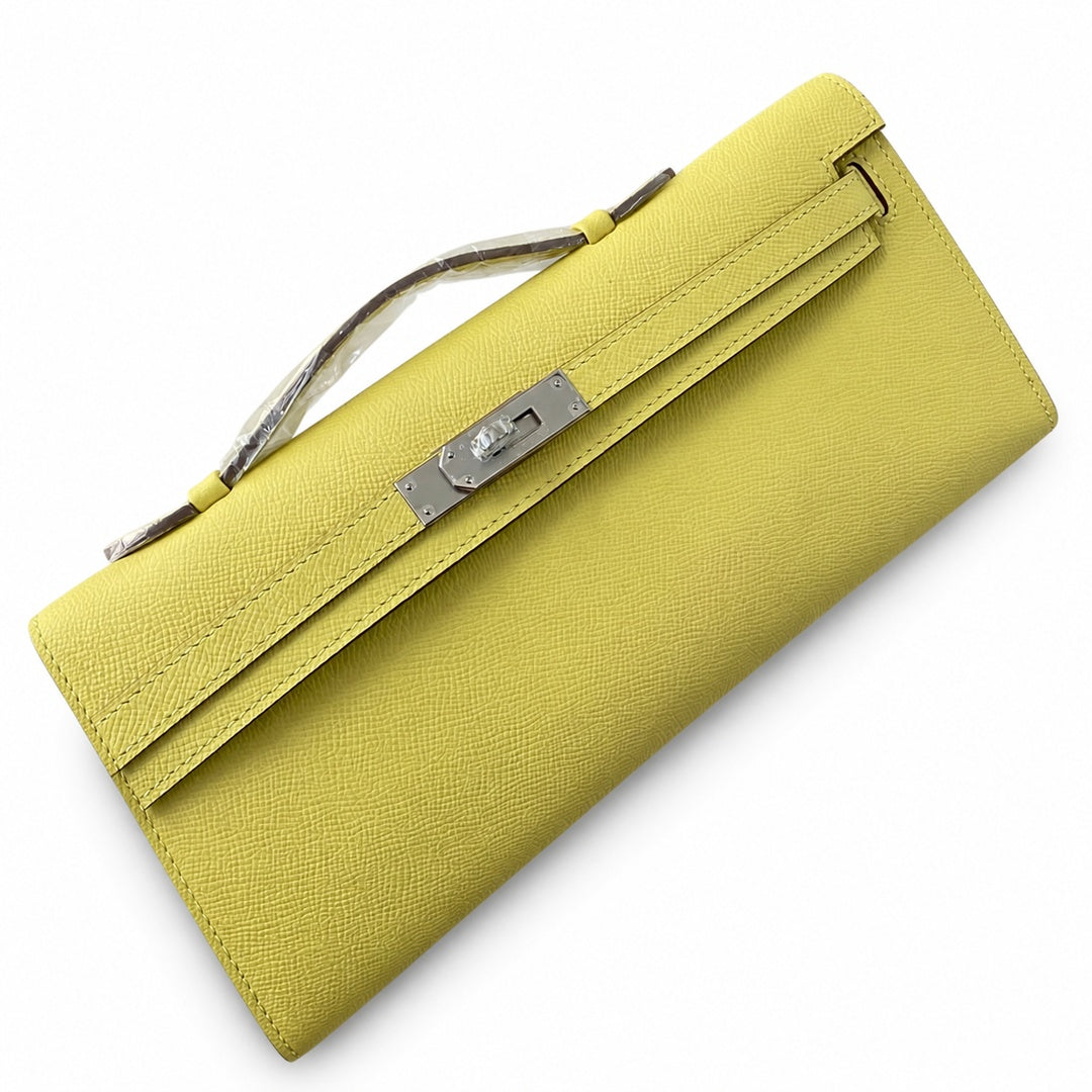 Kelly cut 31 handbag epsom chick yellow silver buckle ready stock