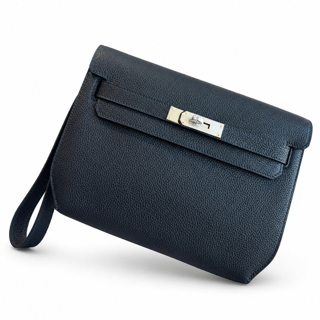 Kelly Depeches 25 clutch, Togo leather (with additional shoulder strap), can be worn cross-body, can be carried by hand or on the wrist, daily needs, seamless switch between business/leisure - central