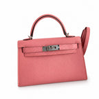 Fully hand-sewn👉Second generation Mini Kelly 19cm imported Epsom leather milkshake powder silver buckle