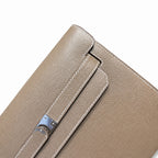 Kelly Depeches 25cm Epsom leather 18 Etoupe elephant gray top handcraft! Counter quality!