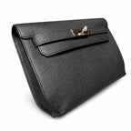 kelly Depeches clutch, Epsom leather 89 Noir black, top-notch craftsmanship! Counter quality!