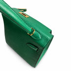 Fully hand-sewn👉Second generation Mini Kelly 19cm imported Epsom leather velvet green gold buckle