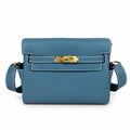 🆕 In stock Kelly Messenger messenger bag for men and women, denim orchid buckle, imported leather, all-steel hand-waxed thread, the highest cost-effectiveness on the Internet. The classic combination