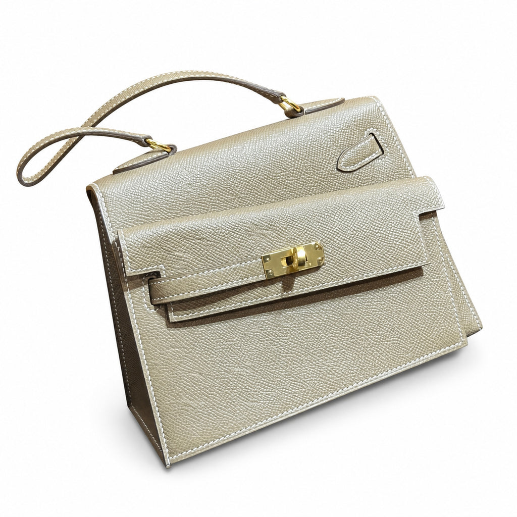 Double-sided Kelly DESORDRE original epsom leather etoupe gray elephant gray order