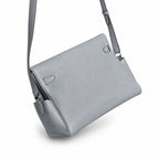 Kelly Messenger messenger bag large size, linen blue Togo leather, 🉑Pre-order Togo calfskin messenger bag. - Flap with swivel hardware - Large internal zip pocket - Internal front pocket - 2 external