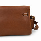 🆕 In stock Kelly Messenger messenger bag for men and women, Fubao leather gold brown gold buckle, imported leather, all-steel hand-waxed thread, the highest cost performance on the Internet. The class