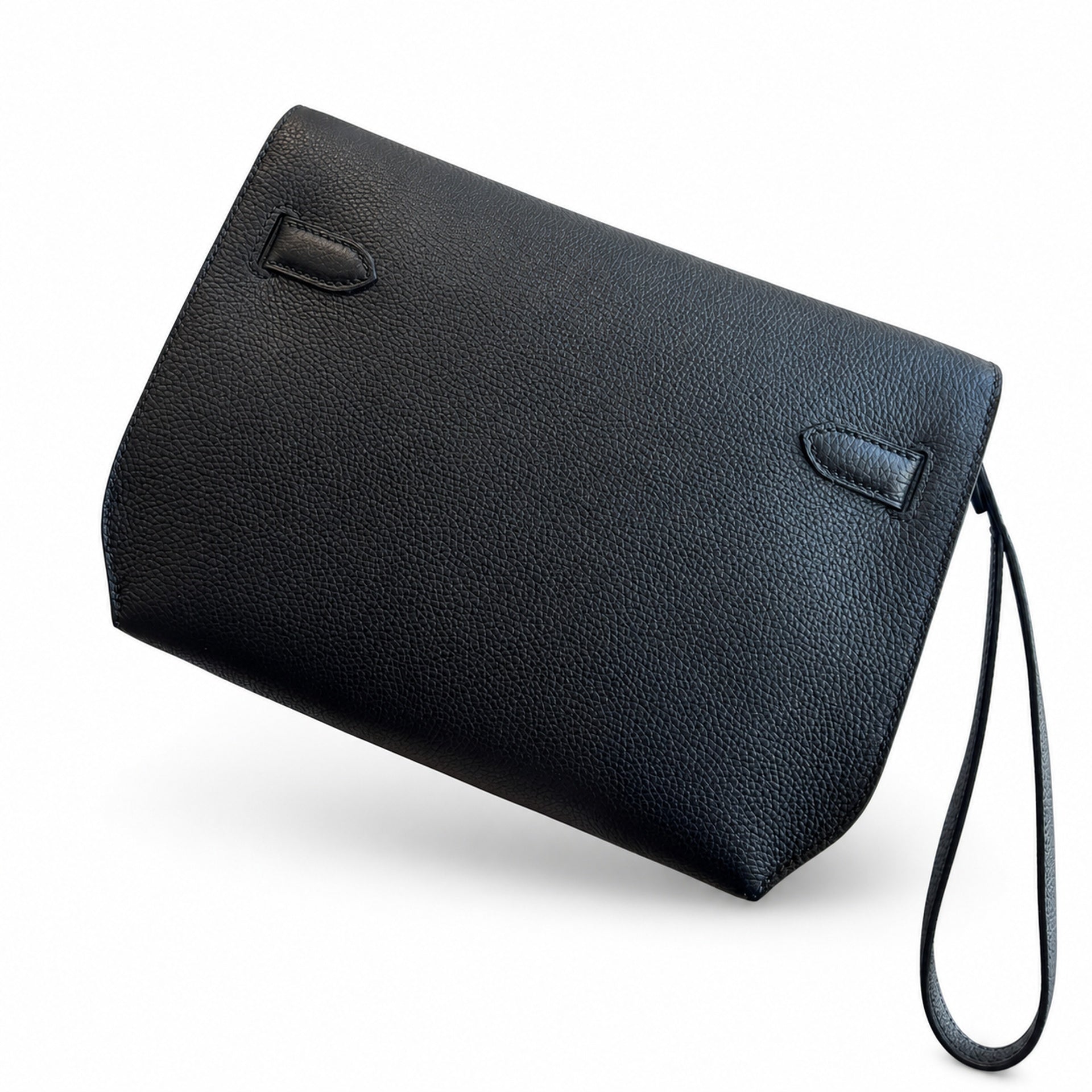 Kelly Depeches 25 clutch, Togo leather (with additional shoulder strap), can be worn cross-body, can be carried by hand or on the wrist, daily needs, seamless switch between business/leisure - central