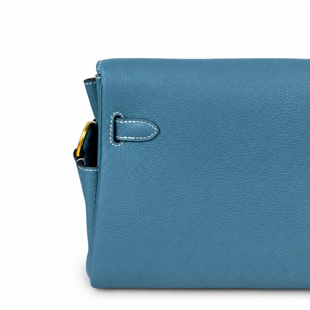 🆕 In stock Kelly Messenger messenger bag for men and women, denim orchid buckle, imported leather, all-steel hand-waxed thread, the highest cost-effectiveness on the Internet. The classic combination