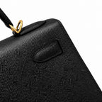 kelly32cm, ck89/Black, Epsom, gold, all handmade‼ ️Kelly 32cm, black, palm print, gold buckle, high-end handmade exclusive customization‼ ️Purely hand-made nails, hand-engraved hardware, fine steel Di