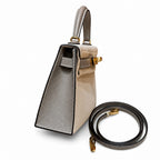 Style: mini kelly Color: ck10/craie/M8/Gris Asphalte Size: 19*12*5.5cm Leather: epsom From France Hardware: gold Mini Kelly second generation, milkshake white and starry sky gray, palm print cowhide i
