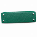 mini kelly 2, U4/Vert Verigo, Epsom, silver, 19cm, all handmade‼ ️Mini Kelly II, velvet green, palm print, silver buckle, 19cm, high-end fully handmade and customized‼ ️Purely hand-made nails, hand-en