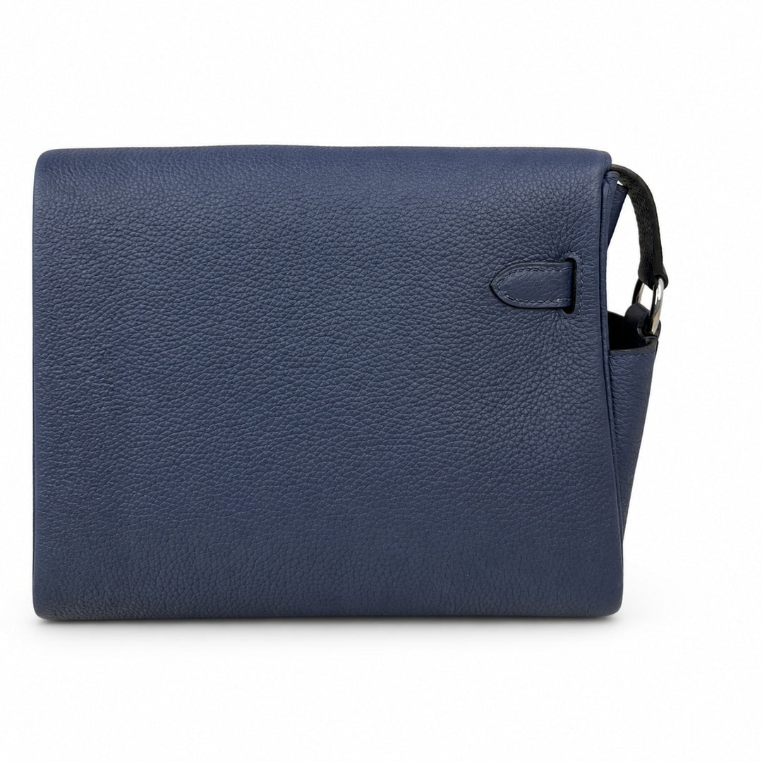 🆕 In stock Kelly Messenger messenger bag for men and women, sapphire blue silver buckle, imported leather, all-steel hand-waxed thread, the best value for money on the Internet. The classic combinatio
