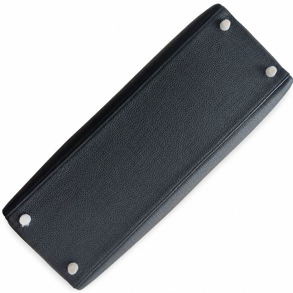 Kelly40cm togo original royal calfskin ck89 black top craftsmanship wax thread full stitching gold buckle
