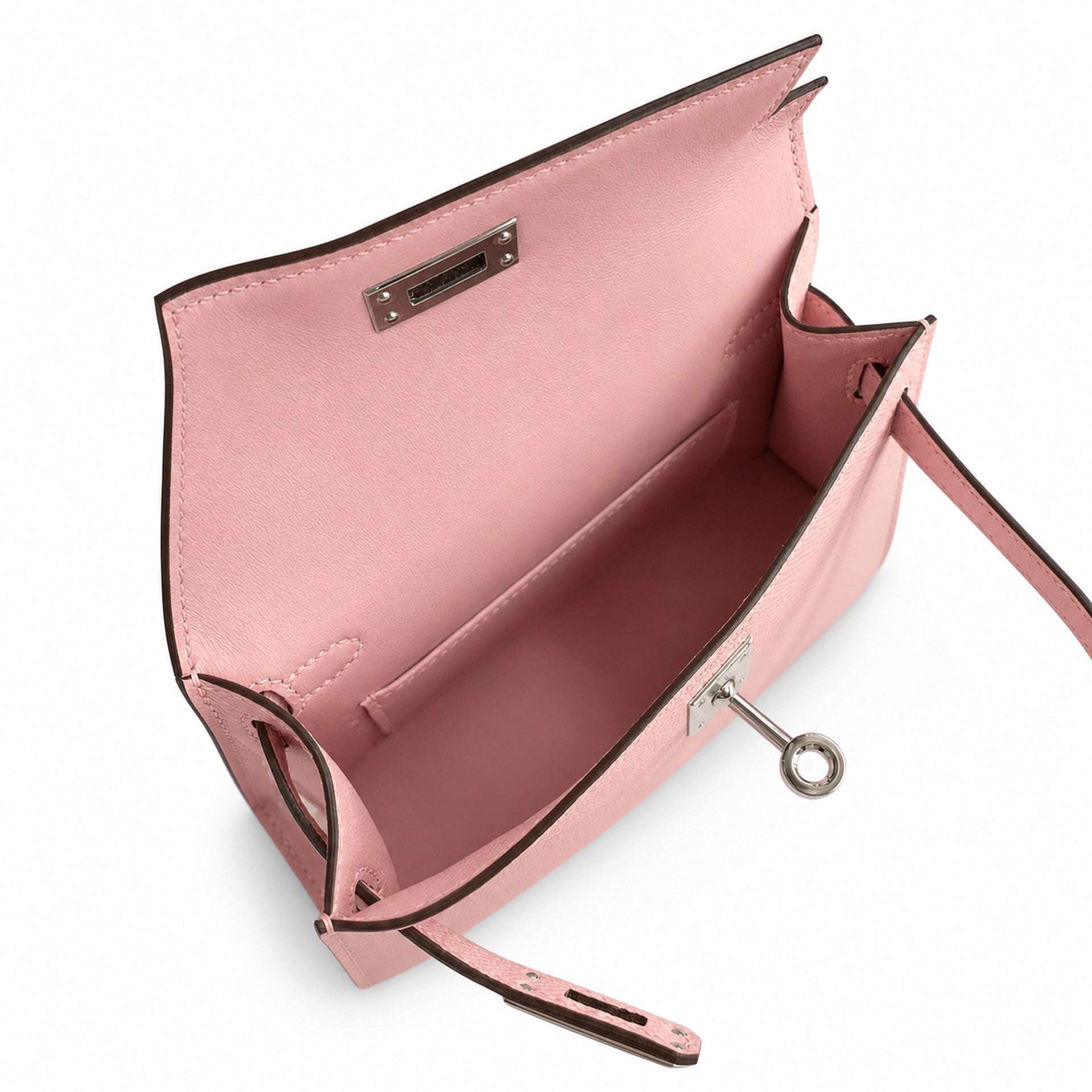 Fully hand-sewn👉Second generation Mini Kelly 19cm imported Epsom leather 3Q pink silver buckle
