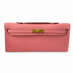 Kelly cut 31 clutch epsom milkshake powder gold buckle in stock