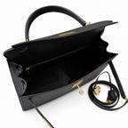 kelly32cm, ck89/Black, Epsom, gold, all handmade‼ ️Kelly 32cm, black, palm print, gold buckle, high-end handmade exclusive customization‼ ️Purely hand-made nails, hand-engraved hardware, fine steel Di