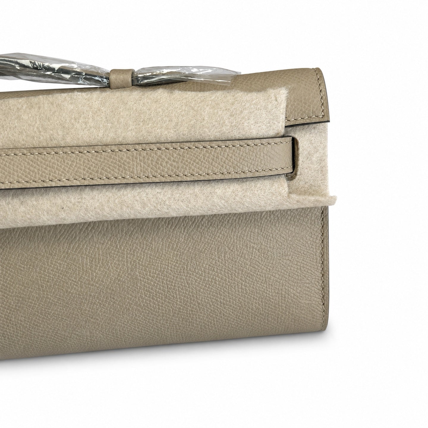 Kelly Cut 31 Clutch Epsom Leather Picture Windbreaker Gray