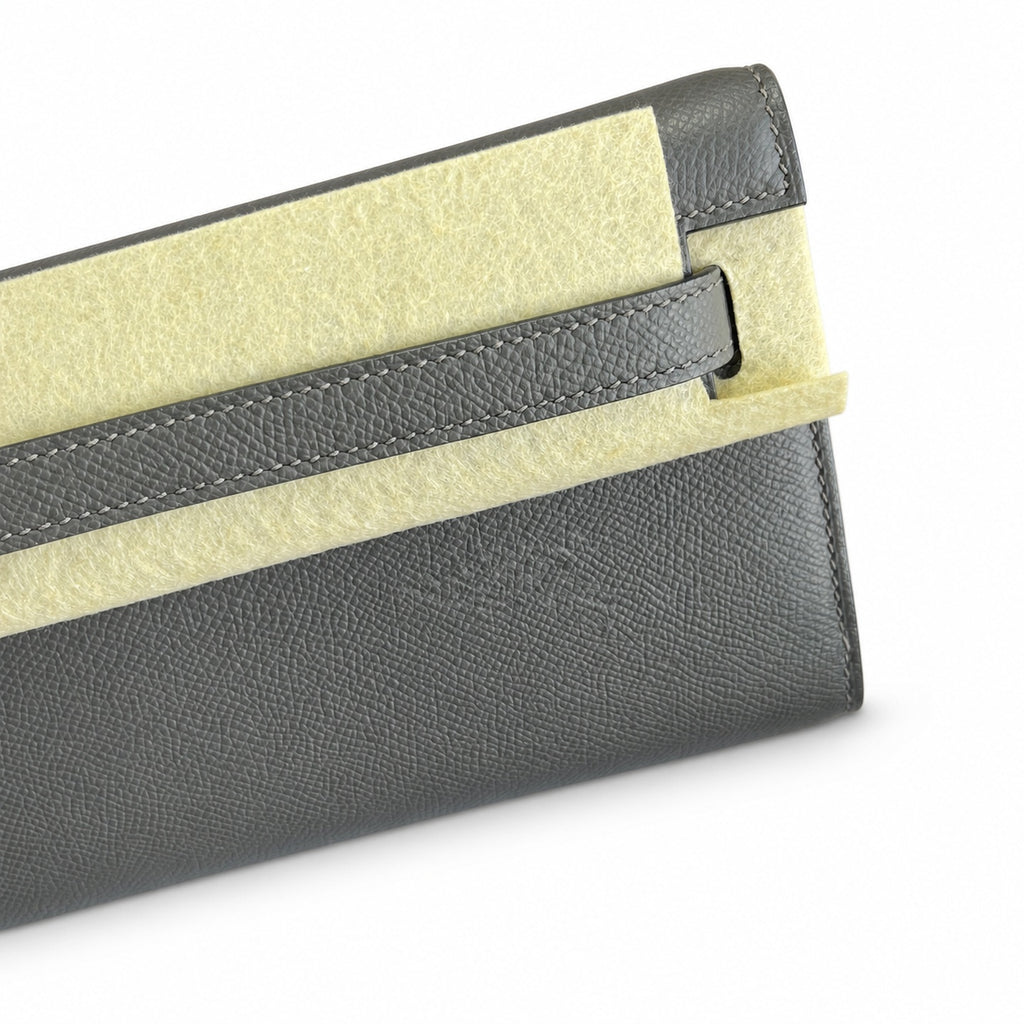 Kelly Cut 31 Clutch Epsom Leather Picture Pewter Gray
