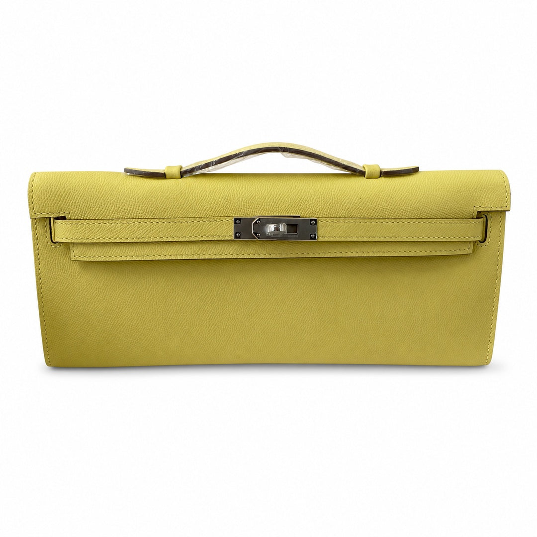 Kelly cut 31 handbag epsom chick yellow silver buckle ready stock