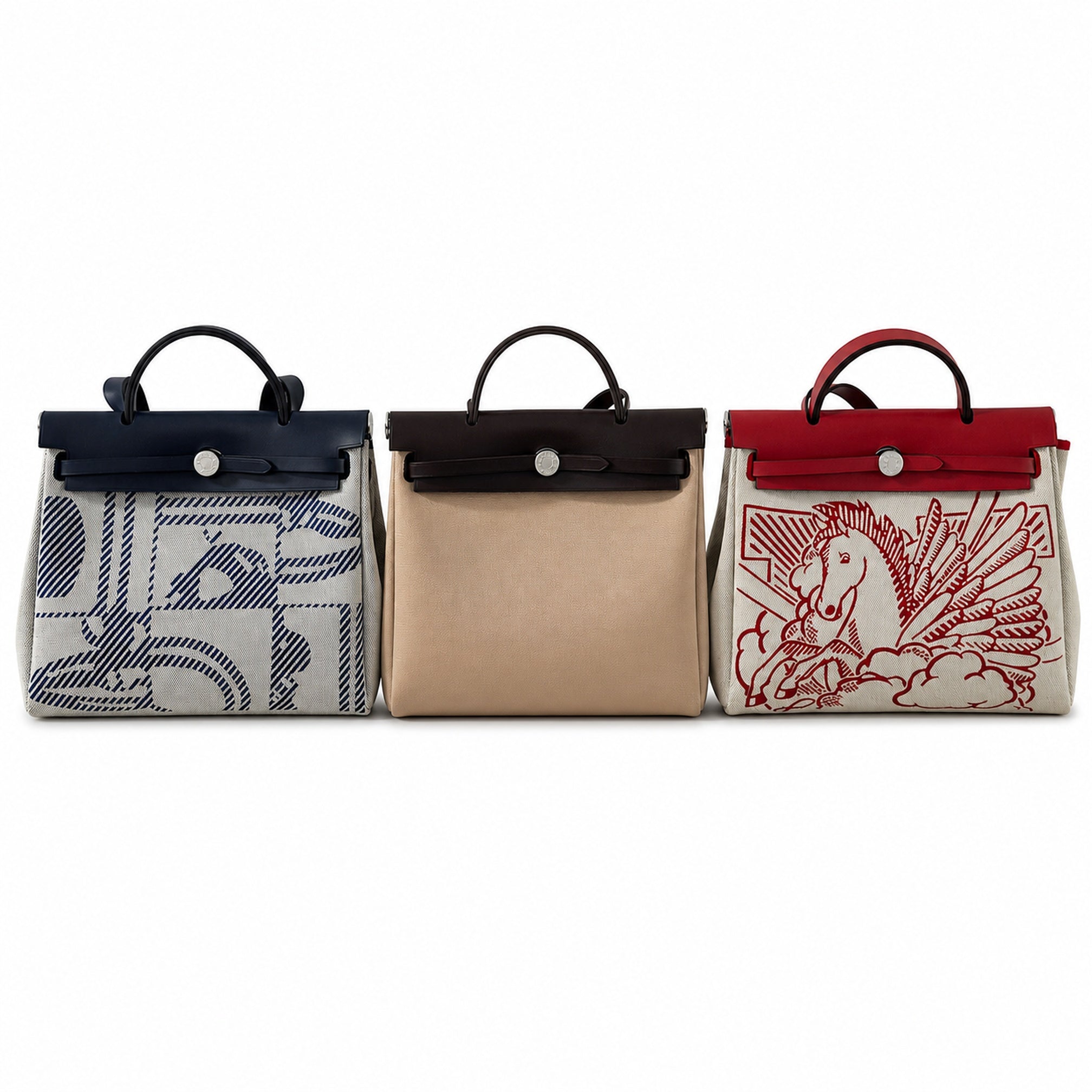 Hermers' popular herbag 31cm is designed to be inspired by saddle bags. The body of the bag is made of canvas, and the inseam, shoulder straps and handle are made of leather. The appearance is very si