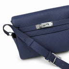 🆕 In stock Kelly Messenger messenger bag for men and women, sapphire blue silver buckle, imported leather, all-steel hand-waxed thread, the best value for money on the Internet. The classic combinatio