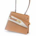 Kelly Desordre 20cm Sellier double-sided Epsom original palm print leather ck37 golden brown Gold gold buckle GHW top hand sewing
