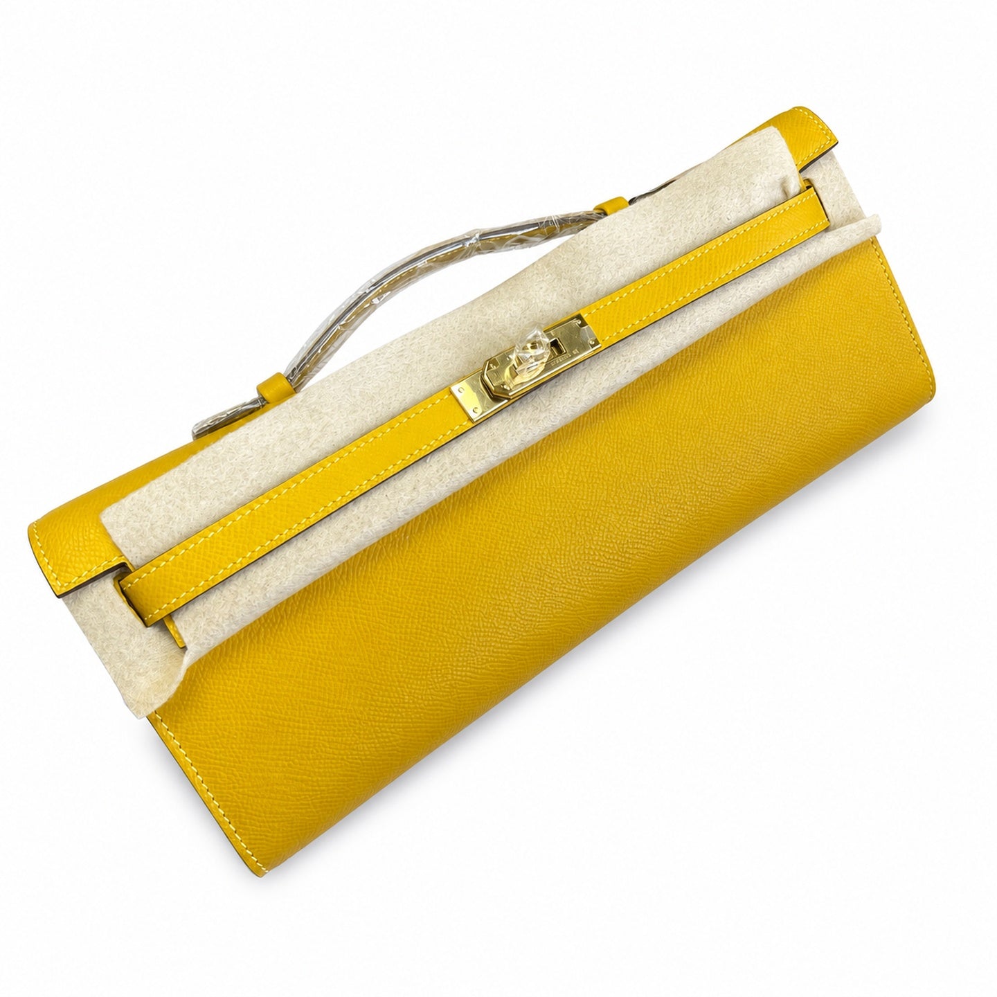 Kelly Cut 31 Clutch Epsom Leather Picture Amber Yellow