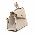KELLY II SELLIER double-sided Kelly 20cm 10 milkshake white epsom leather gold buckle