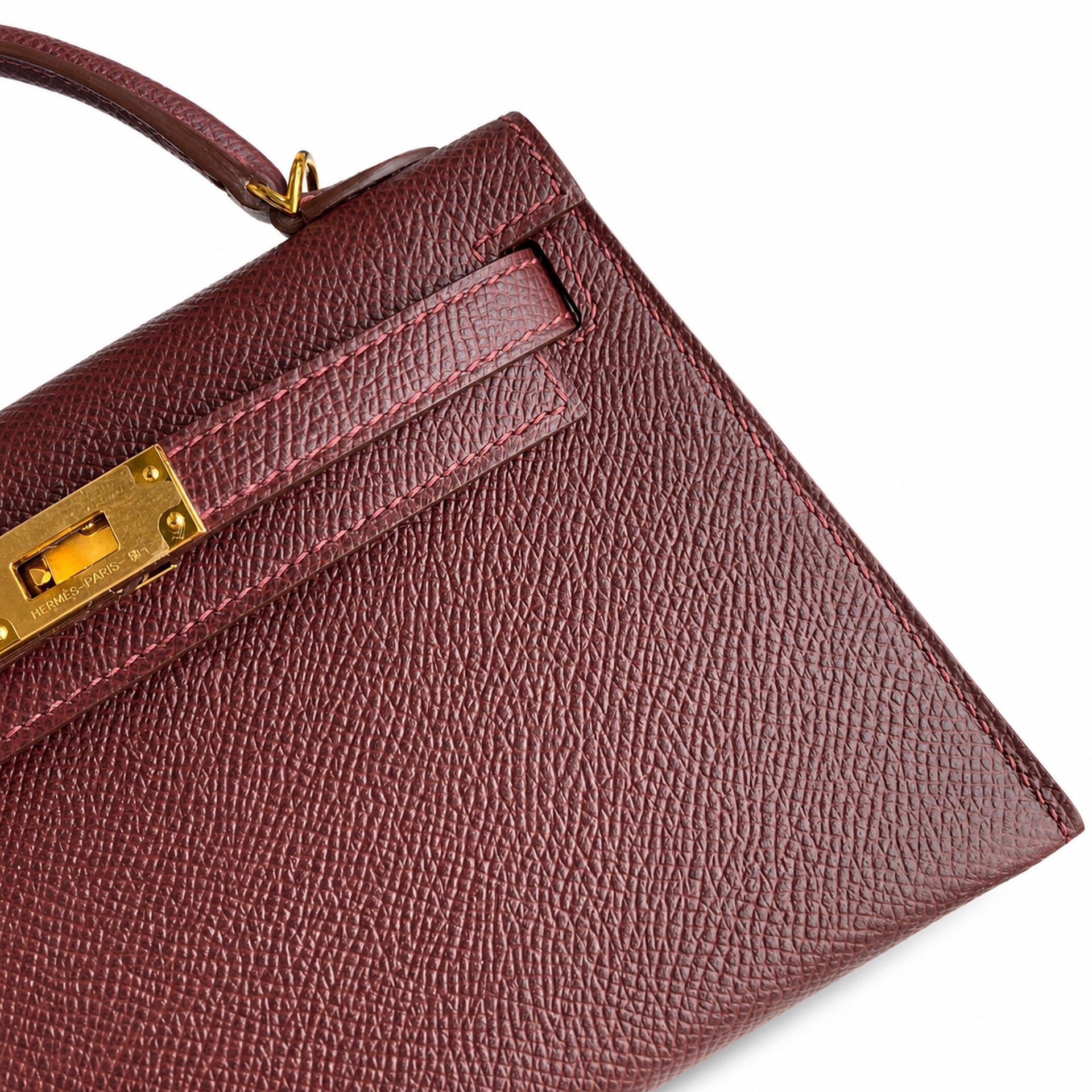 Fully hand-sewn👉Second generation Mini Kelly 19cm imported Epsom leather Hermès red gold buckle