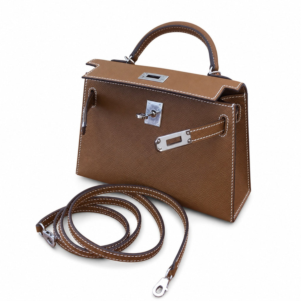 Fully hand-sewn👉Second generation Kelly 19cm imported Epsom leather earthy yellow gold and silver buckle
