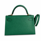 Fully hand-sewn👉Second generation Mini Kelly 19cm imported Epsom leather velvet green gold buckle