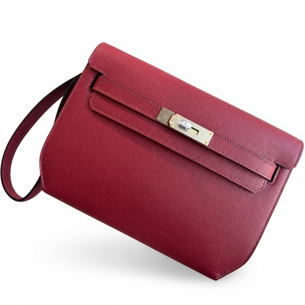 Kelly Depeches 25 clutch, Epsom leather (with additional shoulder strap), can be worn cross-body, can be carried by hand or on the wrist, daily needs, seamless switch between business/leisure - centra