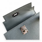 Fully hand-sewn👉Second generation Mini Kelly 19cm imported Epsom leather almond green silver buckle
