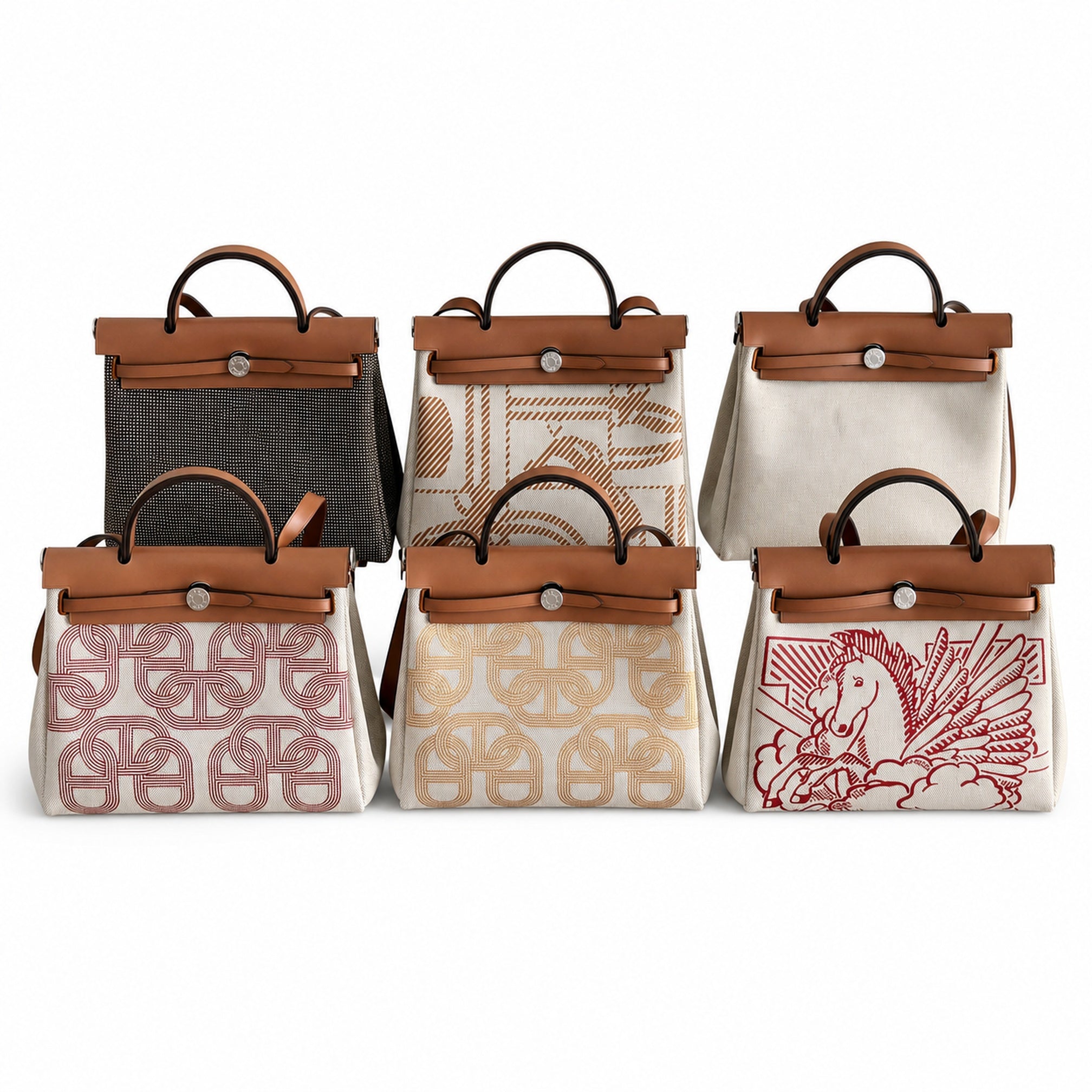 Hermers' popular herbag 31cm is designed to be inspired by saddle bags. The body of the bag is made of canvas, and the inseam, shoulder straps and handle are made of leather. The appearance is very si