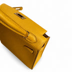 Fully hand-sewn👉Second generation Mini Kelly 19cm imported Epsom leather amber yellow gold buckle