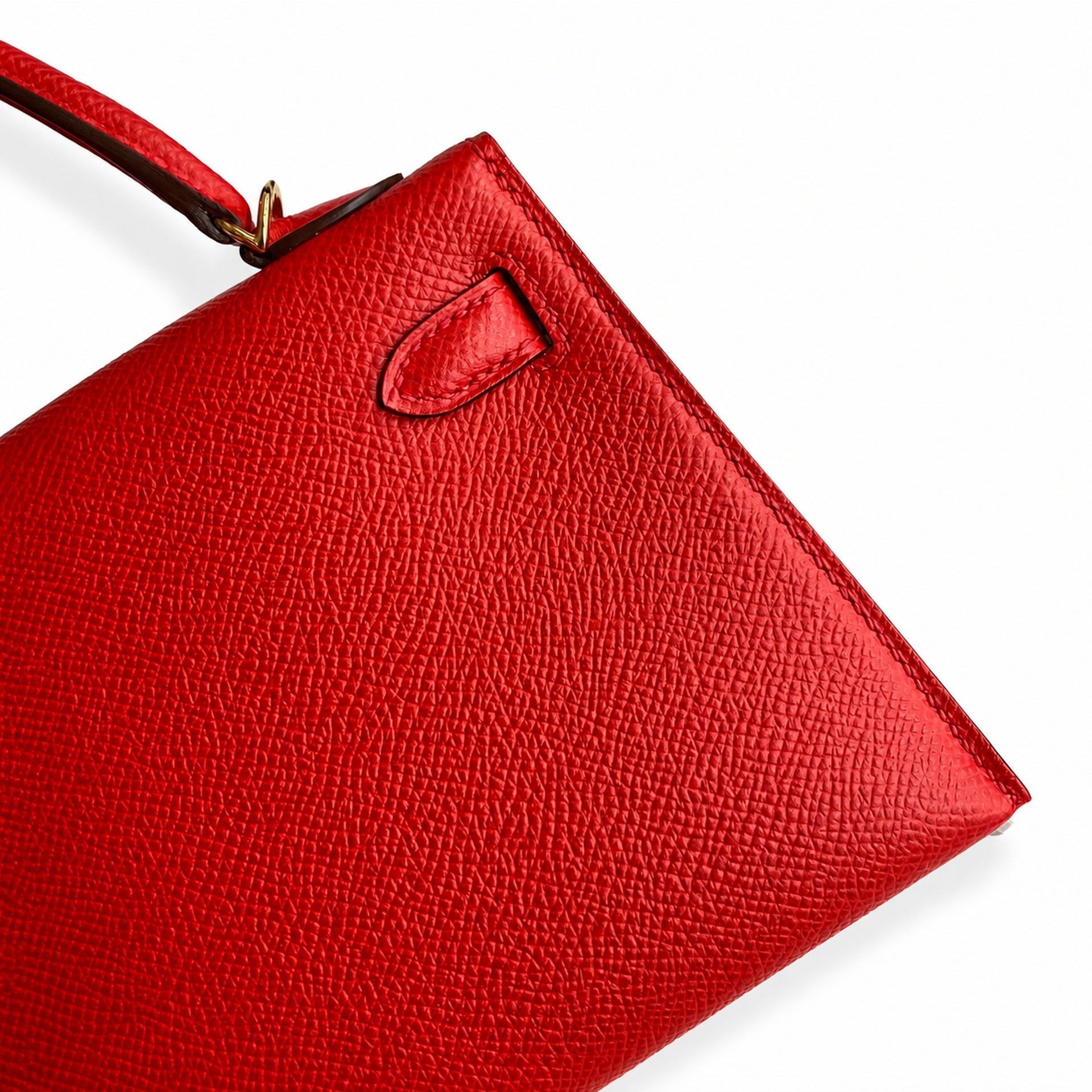 Fully hand-sewn👉Second generation Mini Kelly 19cm imported Epsom leather heart red gold buckle