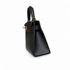 Style: mini kelly Color: ck89/Noir Size: 19*12*5.5cm Leather: epsom From France Hardware: gold Mini Kelly second generation, black, French imported cowhide, gold buckle, high-end fully handmade exclus