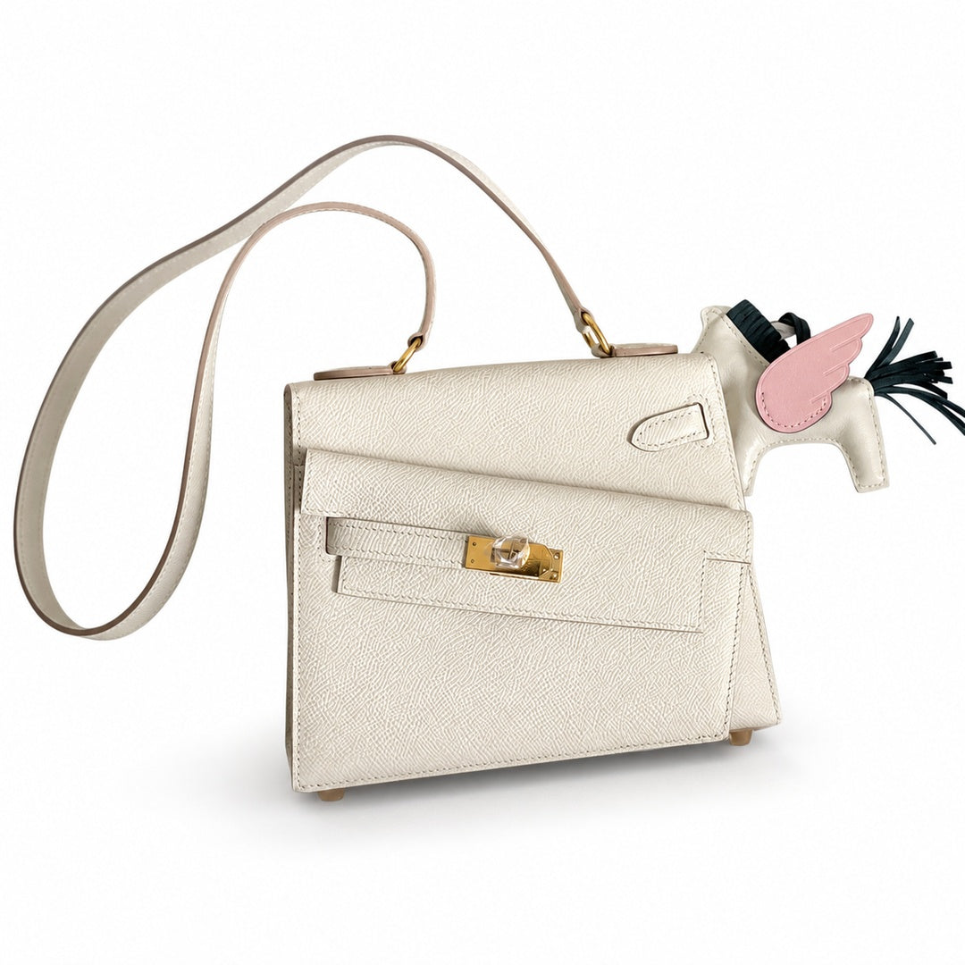 Latest new style 🆕 kelly latest style FW 2022 double-sided kelly epsom leather double-sided irregular design bold change new look more handsome and stylish 10 milkshake white gold buckle