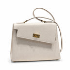 KELLY II SELLIER double-sided Kelly 20cm 10 milkshake white epsom leather gold buckle