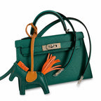Fully hand-sewn👉Second generation Mini Kelly 19cm imported Epsom leather malachite green silver buckle