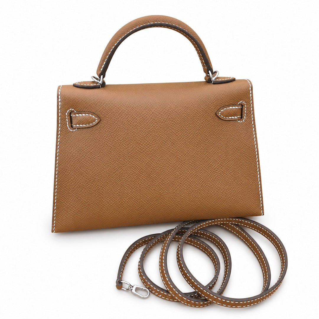 Fully hand-sewn👉Second generation Kelly 19cm imported Epsom leather earthy yellow gold and silver buckle