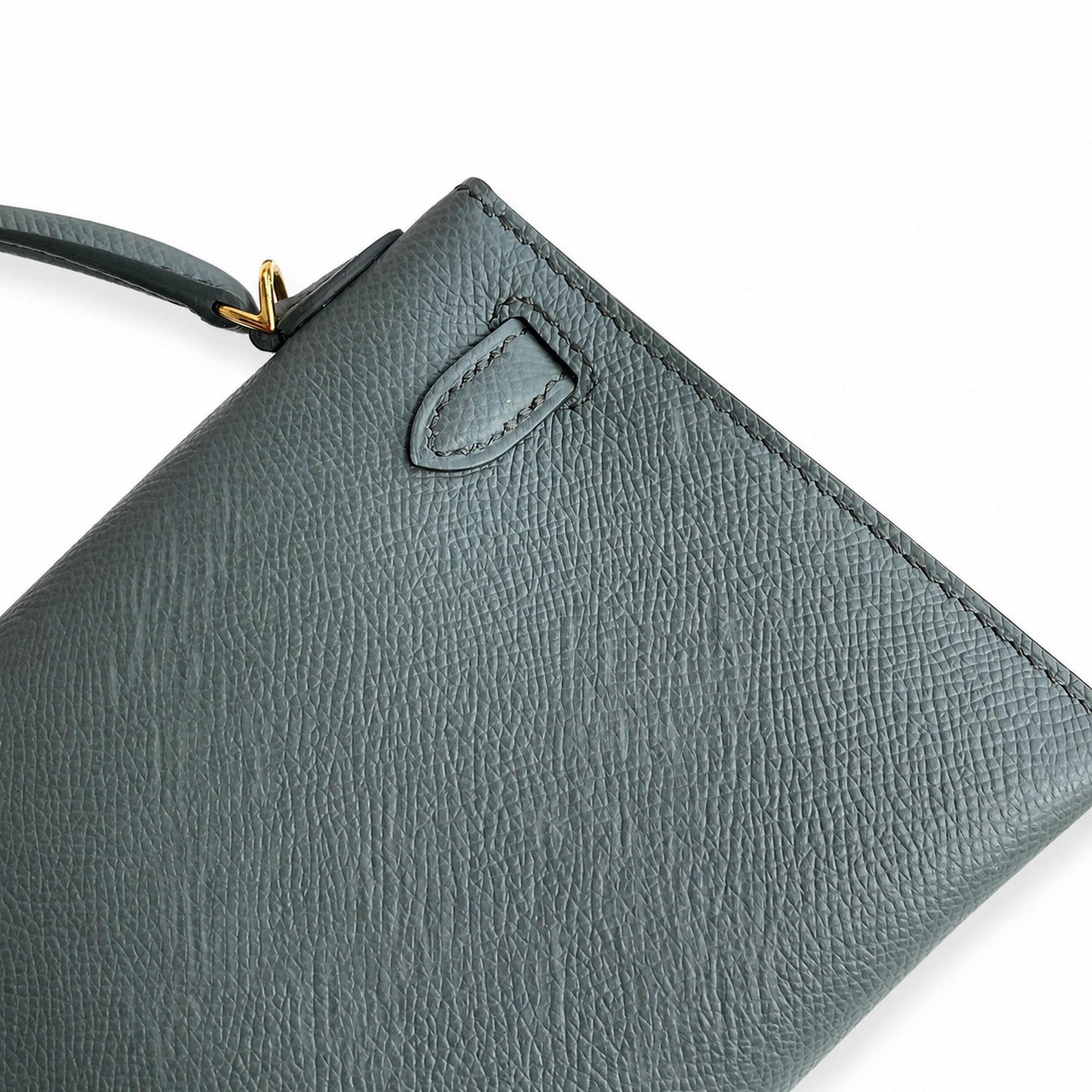 Fully hand-sewn👉Second generation Mini Kelly 19cm imported Epsom leather almond green gold buckle