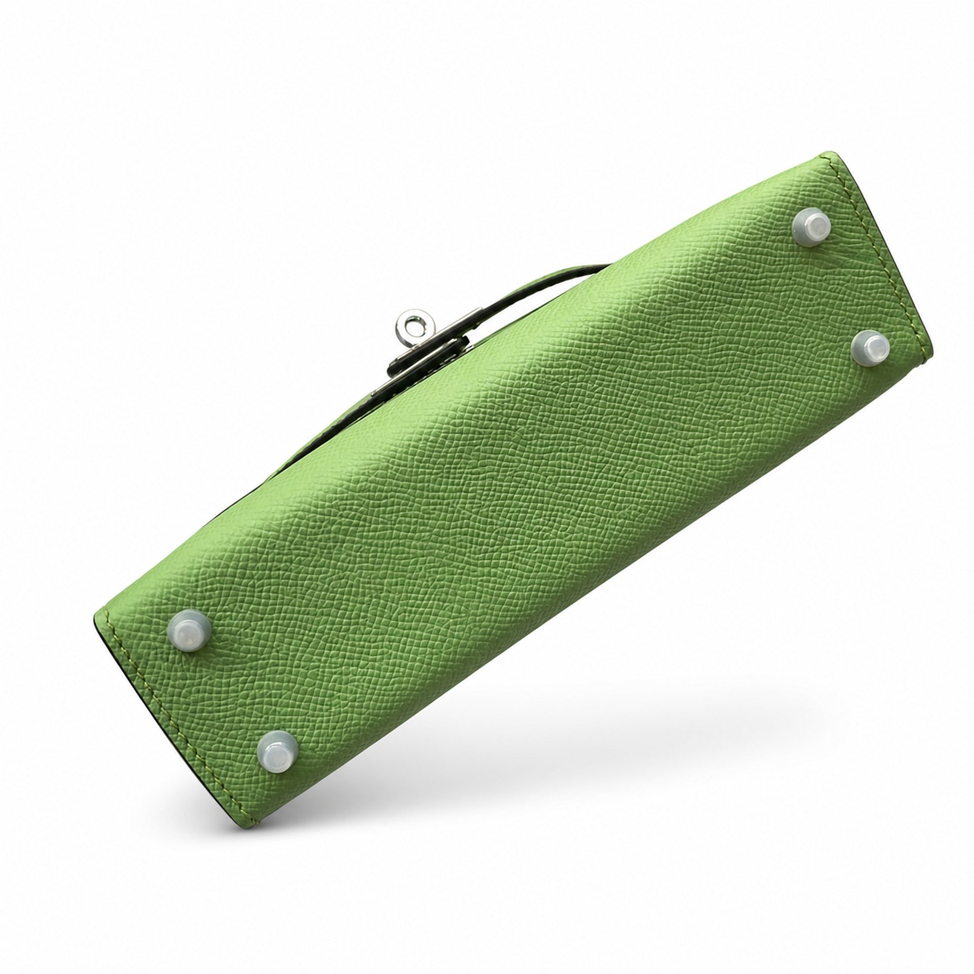 In stock: second generation Kelly 19cm imported Epsom leather avocado green 🥑 gold and silver buckle wax thread