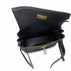🆕 In stock Kelly Messenger messenger bag for men and women, black gold buckle, imported leather, all-steel hand-waxed thread, the highest cost-effectiveness on the entire network. The classic combinat