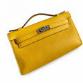 Kelly 1⃣️Kelly generation swift leather 9D amber yellow 22 cm fully handmade silver buckle electro-palladium