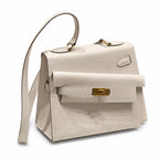 KELLY II SELLIER double-sided Kelly 20cm 10 milkshake white epsom leather gold buckle